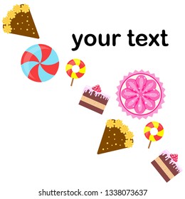 cake capcake candy, sweet, abstract, vector illustration.