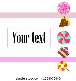 cake capcake candy, sweet, abstract, vector illustration.