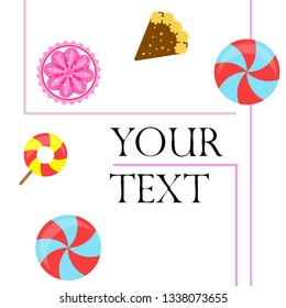 cake capcake candy, sweet, abstract, vector illustration.