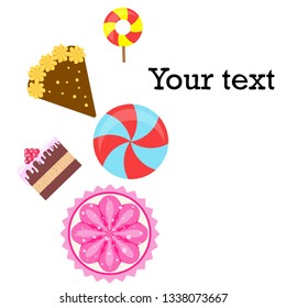cake capcake candy, sweet, abstract, vector illustration.