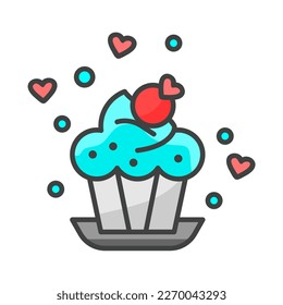 caricatura de tarta pegatina linda para decoración de etiquetas 