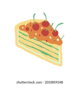 Cake, Cartoon cake illustration, vector icon of a cake, vector illustration