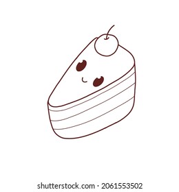 cake cartoon vector clip art .Cute cartoon.colouring book.