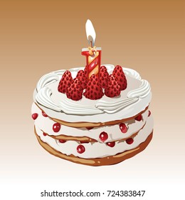 Cake cartoon. Vector illustration