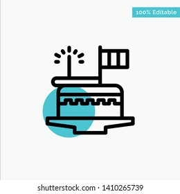Cake, Celebrate, Day, Festival, Patrick turquoise highlight circle point Vector icon