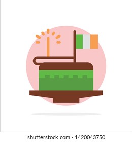 Cake, Celebrate, Day, Festival, Patrick Abstract Circle Background Flat color Icon