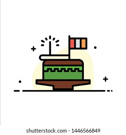 Cake, Celebrate, Day, Festival, Patrick  Business Flat Line Filled Icon Vector Banner Template