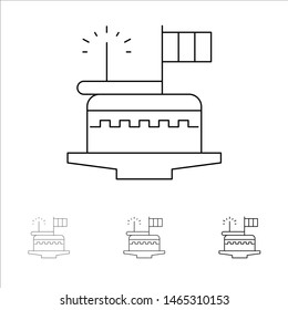 Cake, Celebrate, Day, Festival, Patrick Bold and thin black line icon set. Vector Icon Template background