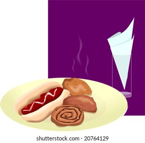 cake and cheeseburger in a plate	