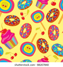cake cherry donuts pattern