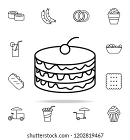 cake with cherry icon. Fast food icons universal set for web and mobile