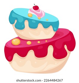 cake with cherry illustration vector
