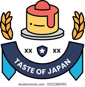 bolo com uma ilustração de logotipo de cereja