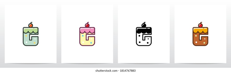 Cake With Cherry On Top Formed Letter Logo Design G