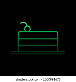 Cake with cherry outline nolan icon. Simple thin line, outline vector of restaurant icons for ui and ux, website or mobile application