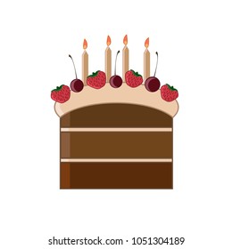 Cake with chocolate and berries