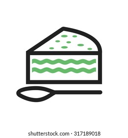 Cake, chocolate, cream icon vector image. Can also be used for sweets and confectionery. Suitable for use on web apps, mobile apps and print media.