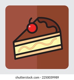 Cake chocolate design and vector full color