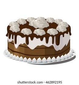 cake with chocolate icing and whipped cream