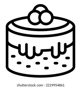 Cake chocolate icon outline vector. Machine food. Liquid fountain