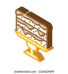 cake chocolate isometric icon vector. cake chocolate sign. isolated symbol illustration