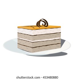 cake with chocolate and souffle