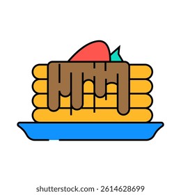 cake with chocolate and strawberry line icon vector. cake with chocolate and strawberry sign. isolated symbol illustration