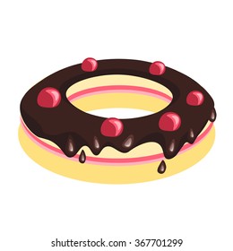 Cake with chocolate topping