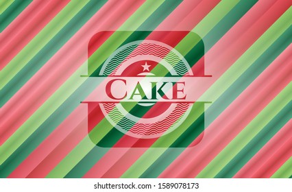 Cake christmas style emblem. Vector Illustration. Detailed.