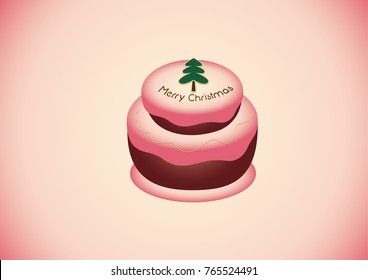 Cake for Christmas in vector illustration