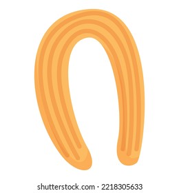 Cake churro icon cartoon vector. Chocolate pastry. Food mexican