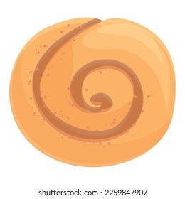 Cake cinnamon roll bun icon cartoon vector. Pastry food. Sugar menu