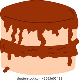 Cake clipart drawing with chocolate jam