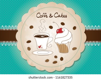 cake, coffe, food