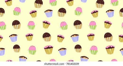 Cake Color Fun Seamless Pattern Abstract vector on Soft background. Illustrator Eps. 10
