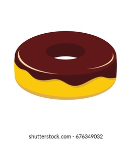 Cake colorful bakery product icon. Vector illustration of bakery product isolated on white background