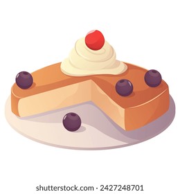 Cake of colorful set. This illustration skillfully blends intricate design elements and vibrant colors to depict a mouthwatering cake in a charming cartoon style. Vector illustration.