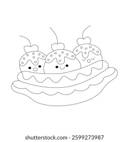 cake coloring page for kids