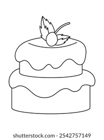 Cake Coloring Pages for Kids