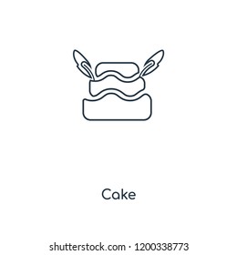 Cake concept line icon. Linear Cake concept outline symbol design. This simple element illustration can be used for web and mobile UI/UX.