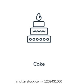 Cake concept line icon. Linear Cake concept outline symbol design. This simple element illustration can be used for web and mobile UI/UX.