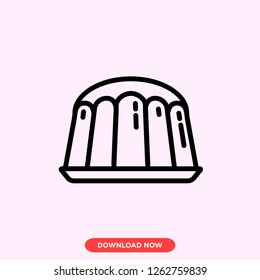 Cake concept line icon. Simple element illustration. Cake concept outline symbol design. Can be used for web and mobile UI/UX. Modern vector style. Modern vector style. 