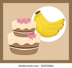 Cake concept and menu icons design, vector illustration 10 eps graphic.