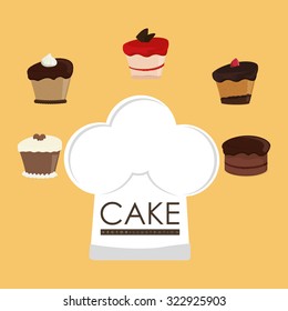 Cake concept and menu icons design, vector illustration 10 eps graphic.