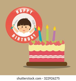 Cake concept and menu icons design, vector illustration 10 eps graphic.
