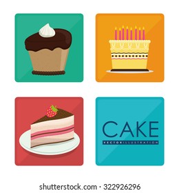 Cake concept and menu icons design, vector illustration 10 eps graphic.