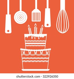 Cake concept and menu icons design, vector illustration 10 eps graphic.