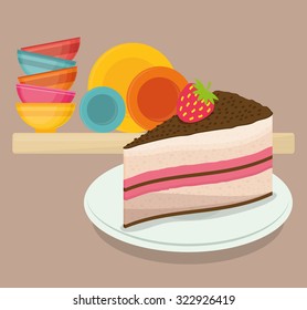 Cake concept and menu icons design, vector illustration 10 eps graphic.