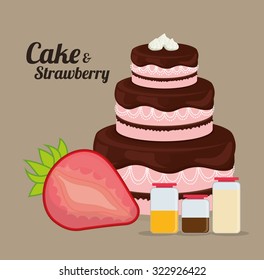 Cake concept and menu icons design, vector illustration 10 eps graphic.