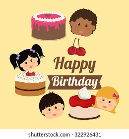 Cake concept and menu icons design, vector illustration 10 eps graphic.